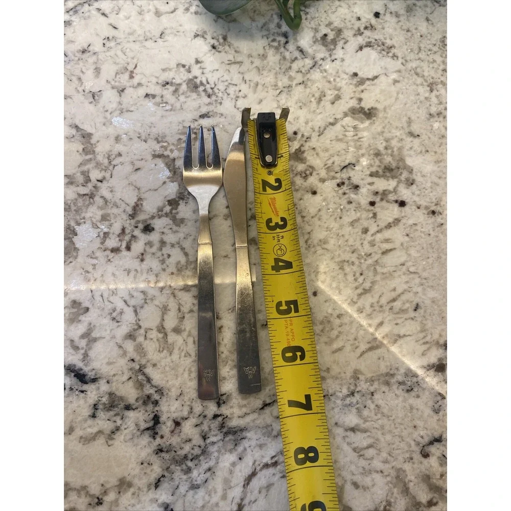 American Airlines Stainless Airplane 2 pc Fork Knife Vintage Silverware Flatware
